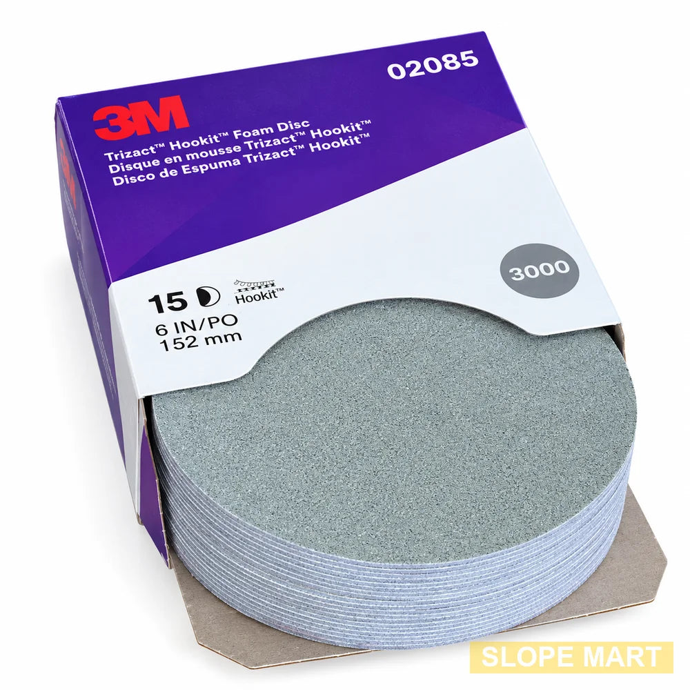 02085 | 3M Trizact Hookit Foam Disc, 6 in, 3000 grit, 15 discs