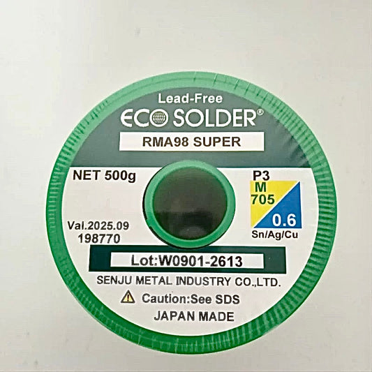 500g, 0.6mm, SENJU RMA98 Super M705 Solder Wire