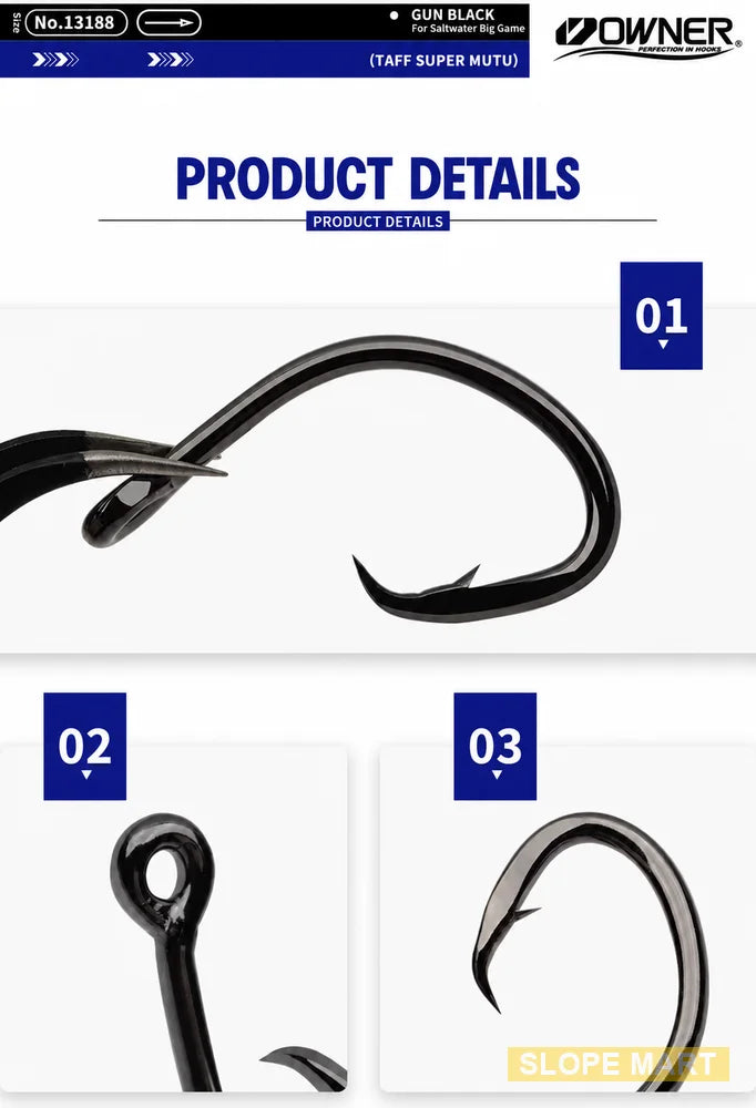 No. 60, Japan OWNER 13188 Heavy-duty Tough Super Mutsu Fishing Hook