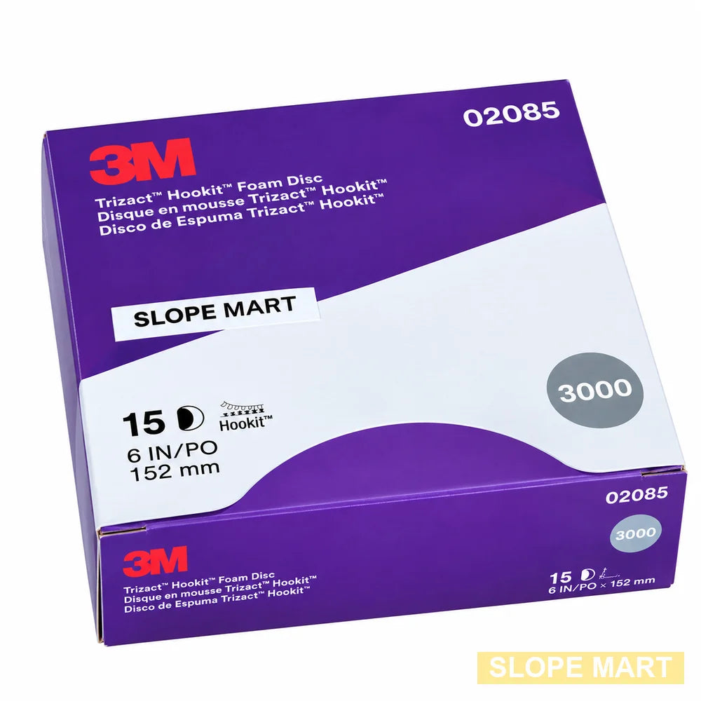 02085 | 3M Trizact Hookit Foam Disc, 6 in, 3000 grit, 15 discs