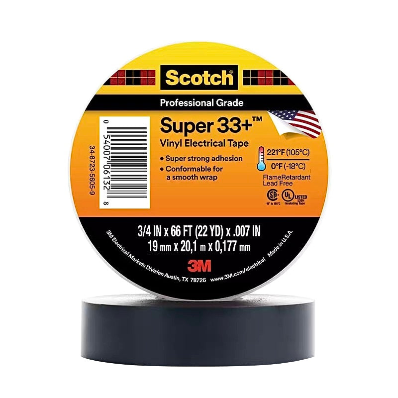 3M Scotch Super 33+ Vinyl Electrical Tape, 7 mil