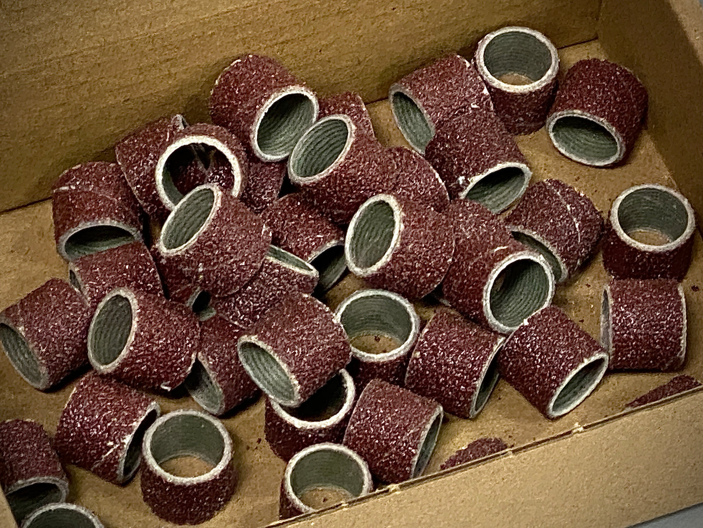 100 pcs, Grit 60 (Coarse), 1/2" rotary tools abrasive sanding bands