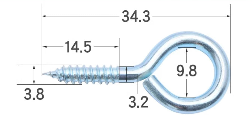 Wholesale 500 pcs Galvanization Eye Lag Screw Hook #8