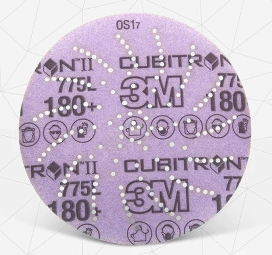 50/Carton, 3M Cubitron II Hookit Film Disc 775L, 5 in, Clean Sanding