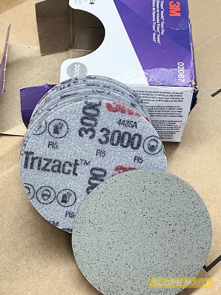 15 Discs, 3M Trizact Hookit Foam Disc 02087, 3 in 3000 grit