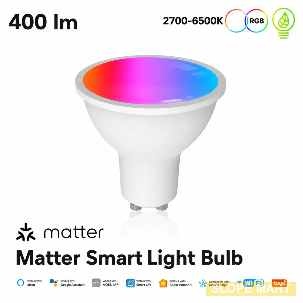 GU10, 4.7W, 16-million RGB Matter over Wi-Fi Smart Led Bulb Light